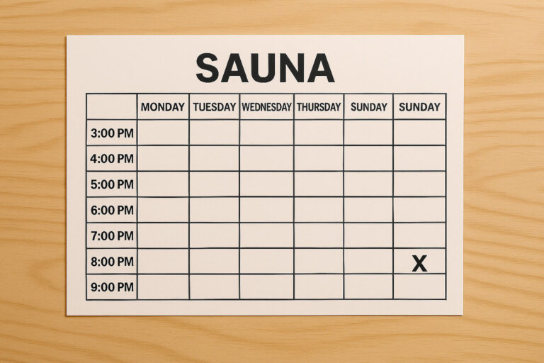 Saunan paperinen varauskalenteri